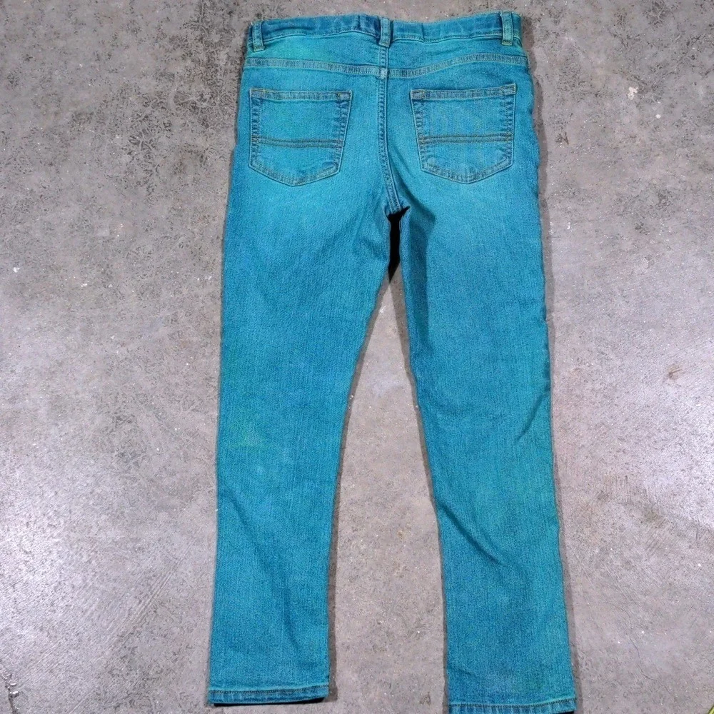 B'josh Boys Distressed Skinny Jeans Size 10R‎ Teal Blue Denim Ripped Stretch
